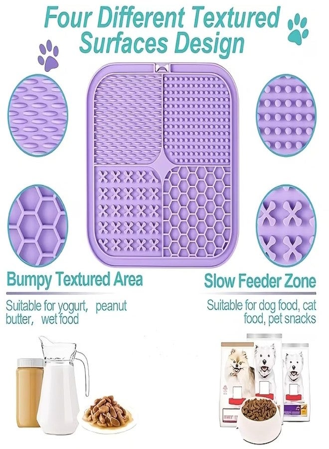 Touchcart Dog Lick Pad Slow Feeder Licking Mat for Dogs & Cats, Non-Slip Food Dispenser with Textured Puzzle Design for Healthy Eating, Anxiety Relief, Bathing & Grooming Multicolor (1 pcs) - Image 3